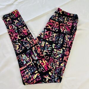 LulaRoe Leggings Aztec Colorful Red Black Pink Yellow Blue 0652